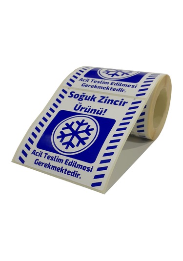 Soğuk Zincir Kargo Ürün Uyarı Etiketi Soğuk Zincir Etiketi 100 Adet
