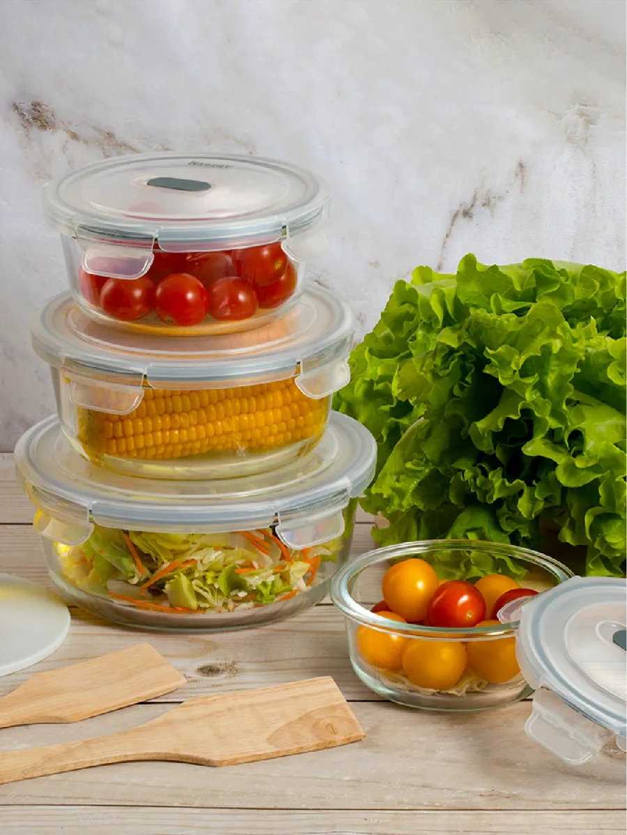 Regent İnox Cam Yemek Saklama Kapları Hava Geçirmez 428896243 Beyaz