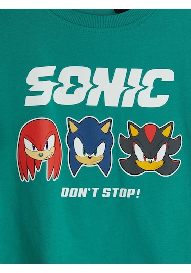 Lc Waikiki Yeşil Sonic Baskılı Erkek Çocuk Şortlu Takım
