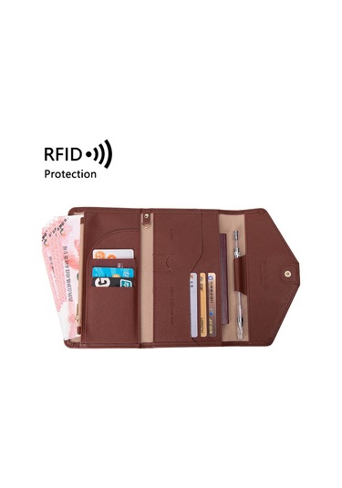 Yuntech01 2023 Yeni Siyah Rfıd Kişisel Belge Organizer - Pasaport, Bilet, Kredi Kartı, Telefon Ve Para Saklama Bölümleriyle Seyahat Cüzdanı Siyah