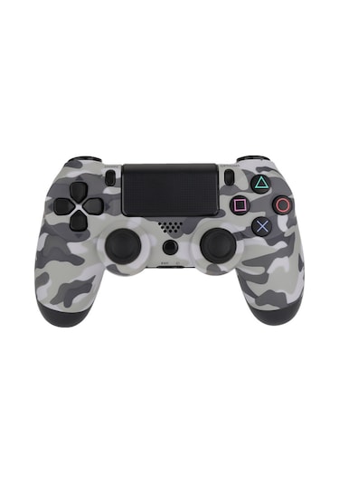 Xindoker Ps4 Kablosuz Bluetooth Oyun Kolu, Işıklı, 3.5mm Ses Jackli, Paylaşım Fonksiyonu, Tam Kontrol, Camo Gri Dualshock 4 Stili
