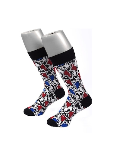 6'lı Organik Pamuklu Dikişsiz Erkek Çok Renkli Desenli Çorap (448387586) Turuncu