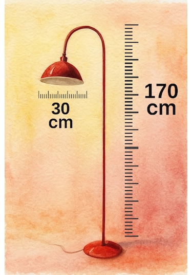 Bordo Lambader Hareketli Başlık Modern Dekoratif Metal Oturma Odası Çalışma Odası Zemin Lambası Kırmızı