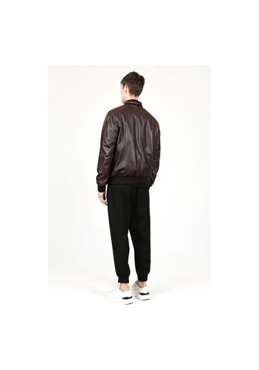 Dericlub Kolej Jumbo Gerçek Deri Erkek Mont-Kahverengi