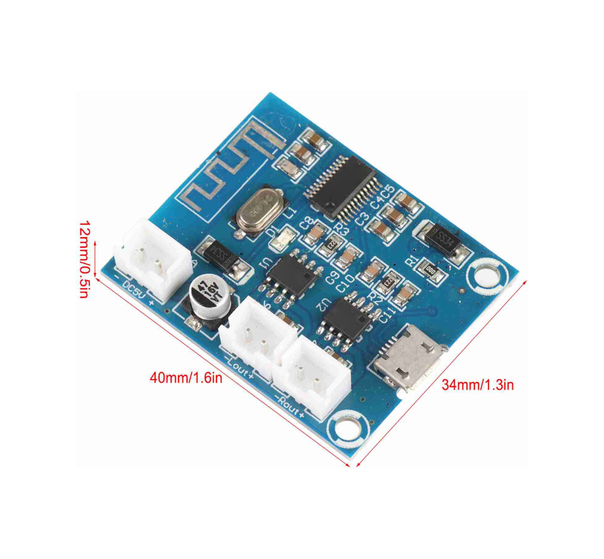 Konesam Bluetooth 4.2 Stereo Güçlendirici Kartı, 5w+5w Çift Kanal, Şarj Desteği, Dıy Hoparlör Upgrade İçin