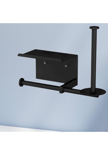Suntek Banyo Tuvalet Mutfak Için Telefon Rafı Duvara Siyah-b