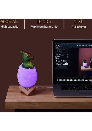 Sones Parasaurolophus Şekli Yaratıcı Dokunmatik 3d Dekoratif Gece Lambası, 16 Renkli Okşama Uzaktan Kumanda Versiyonu Çok Renkli