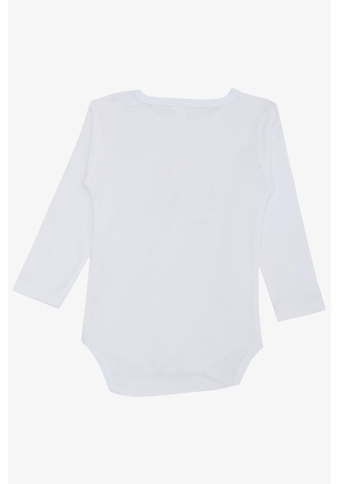 Breeze Erkek Bebek Çıtçıtlı Zıbın Body Hayvanat Bahçesi Dost Hayvanlar Baskılı 9 Ay-3 Yaş, Beyaz Beyaz