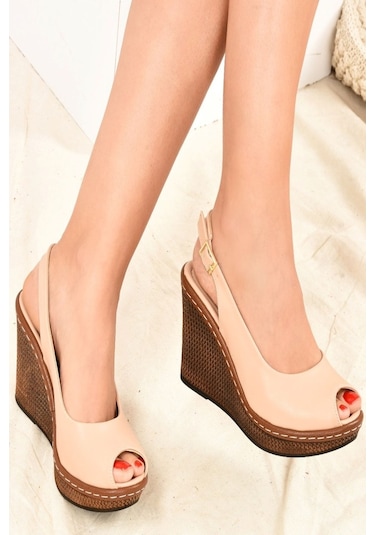 Fox Shoes Ten Dolgu Topuklu Kadın Ayakkabı K674040709