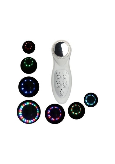 Ultrasonik Led 7 Renk Işık Masaj Cilt Bakım Cihazı Nkhgh5 Beyaz