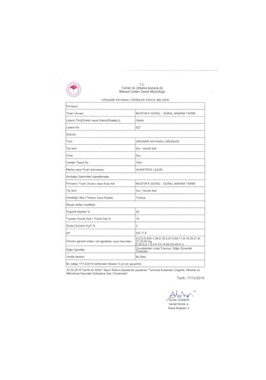 Gmt Humateks Liquid 1lt Sıvı Hümik Asit