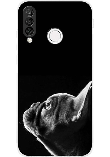 Huawei P30 Lite İle Uyumlu Köpek 1 Kamera Korumalı Şeffaf Kılıf Şeffaf