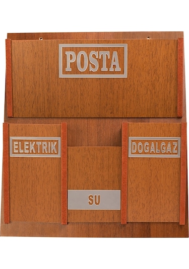 Ahşap Ortak Fatura Ve Posta Kutusu 2 Renk Ceviz Akça (417079355)