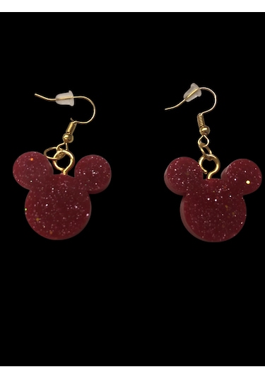 Lim10lubahce Kırmızı Simli Figürlü Küpe Kırmızı