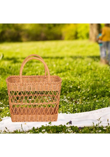 Homyl Piknik Sepeti Saplı Dekor Saklama Düzenleyici Açık Hava Haki