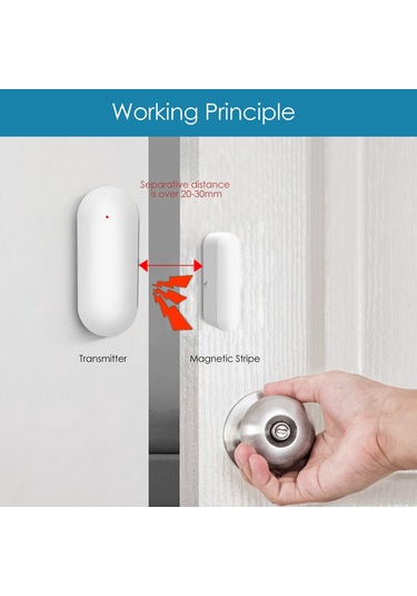 Dianziye Akıllı Pencere Ve Kapı Alarmı, Ev Güvenliği İçin, Alexa Ve Google Uyumlu, 433mhz, Plastik, Beyaz