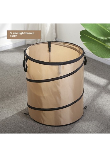 Wezone Taşınabilir Çadır Çöp Kutusu - Çift Renk Bej-açık Kahve D34 Küçük Boy S Klemeli Bahçe Yaprak Ve Çöp Toplayıcı
