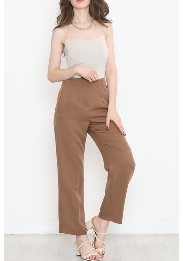 Mokashopin - Beli Pensli Pantolon Kahve - 20857.683. 001