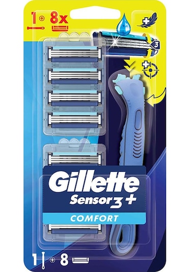 Gillette Sensor 3 Comfort Tıraş Bıçağı + Yedek Başlık 8'li