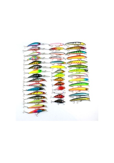 Hengjıa Set002 43 Parça Payet Seti Metal Payetler Sahte Yem Taze Levrek Balıkçılık Yem Seti, Uzunluk: 5 İla 10.5cm, Kutulu