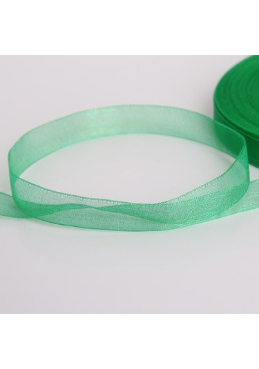50 Yards/rulo Dıy Organze Kurdele Hediye Paketleme 12mm Parti Düğün Dekorasyon Kumaşı Çimen Yeşili