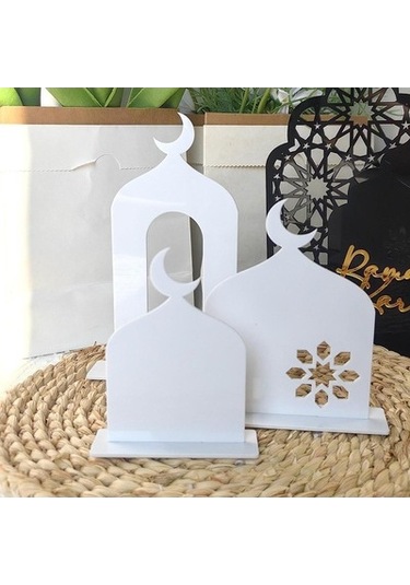 Lijinxu 3x Ramazan Masa İşareti Süsleme Hediyesi Oturma Beyaz