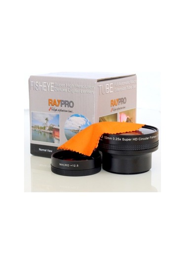 Raypro 52 MM 0.25x HD Fisheye + 12.5 Dioptri Makro Lens