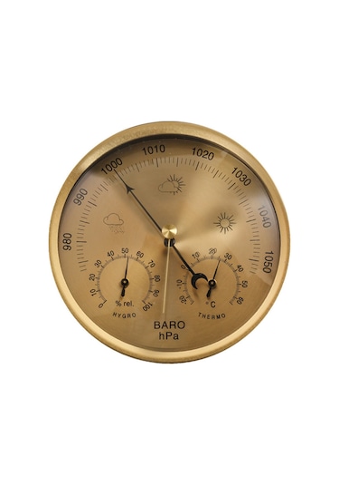 Xindoker Taşınabilir Meteoroloji İstasyonu - Barometre, Termometre, Higrometre İle 132 Mm Altın Gösterge Paneli