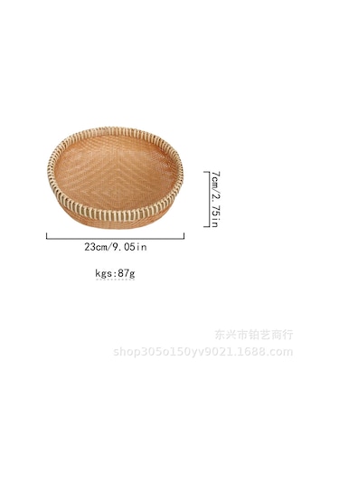 Bambu Sepeti Meyve Ve Sebze Depolama Sepeti Faraş Bambu El Yapımı Ürünler Yuvarlak Delikli Dokuma Sepet Ahşap