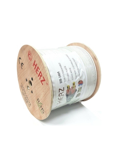 Herz Rg6U4 Uydu Anten Kablosu 500Metre Beyaz