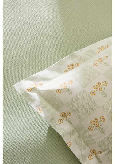 Kaşmir Home Runa %100 Pamuk Çift Kişilik Pike Takımı Çağla Çağla