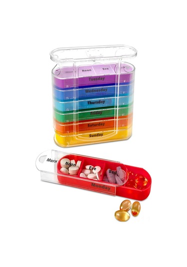 Yaozixa 28 Bölmeli Taşınabilir Leke Ve Nem Koruyucu Çekmeceli İlaç Kutusu - Beyaz Şeffaf Günlük Kullanım İçin Çok Renkli