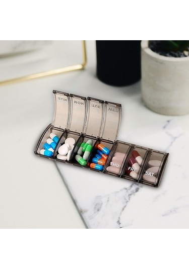 Pazly Toz Suntek Magideal Kutusu Hap Haftalık Günlük Gri Geçirmez Bireysel Li Gri