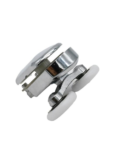 1 Adet Üst Duşakabin Tekerleği Üst Cam Rulman Krom Teker 23 Mm Beyaz - Şeffaf