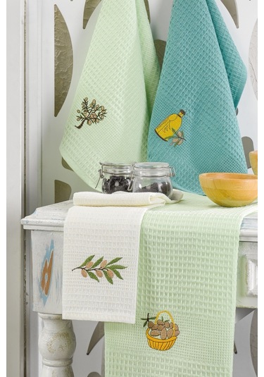 Rebeka Mutfak Havlusu Kurulama Bezi Seti 6'lı Mint