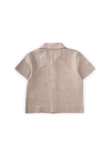 Cigit Kısa Kollu Keten Gömlek 2-7 Yaş Naturel NATUREL