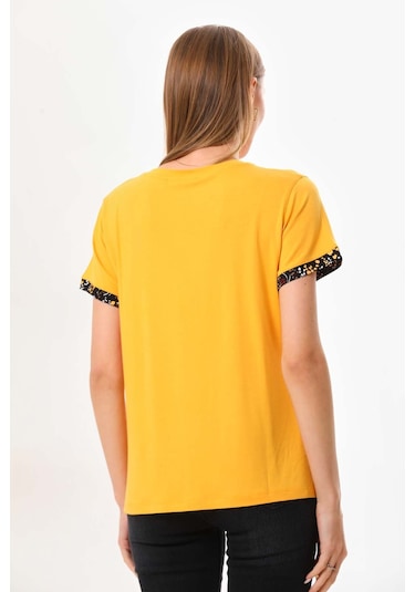 Sistas Kadın V Yaka Kısa Kol Bluz 23152 Sarı