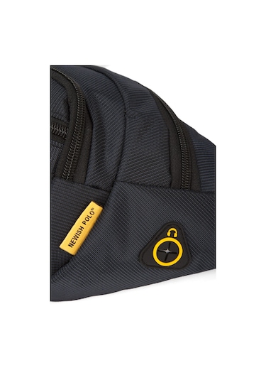 Newish Polo Erkek Usb Kulaklık Çıkışlı Crossbody Çapraz Göğüs Omuz Ve Bel Çantası New328 Siyah - Sarı
