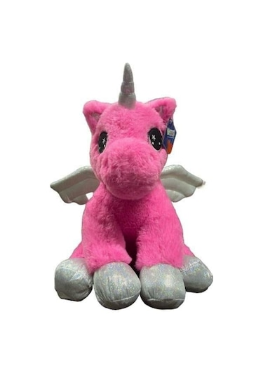 Parlak Kumaş Kanatlı Unicorn 35 Cm 62395 Çok renkli