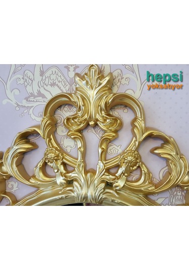 Vintage Taç Model Altın Renk Dekoratif Ayna Altın