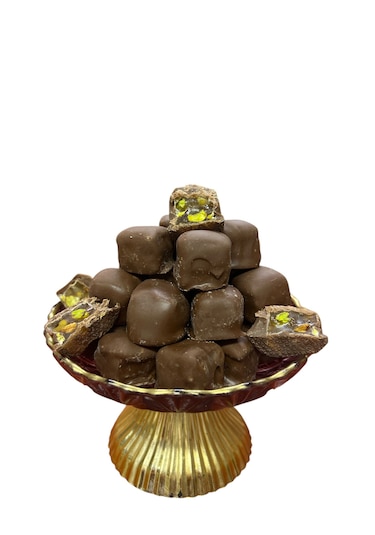 Çikolata Kaplı Antep Fıstıklı Lokum 400 Gram
