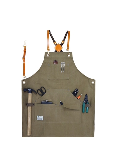 Sones Marangoz Elektrikçi Bahçe Ağır Tuval İş Önlüğü, Renk: Kemer Ordu Yeşili