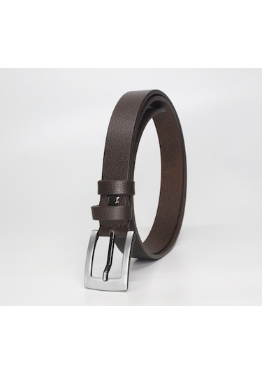 Livize %100 Hakiki Derisi Klasik Kadın Kemeri 2Cm Kahverengi