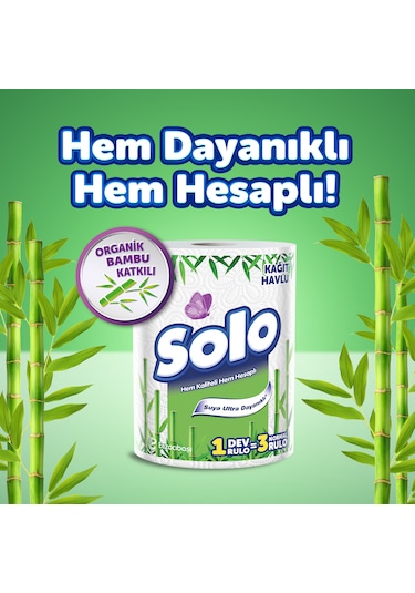 Solo Dev Rulo Bambu Kağıt Havlu 12'li