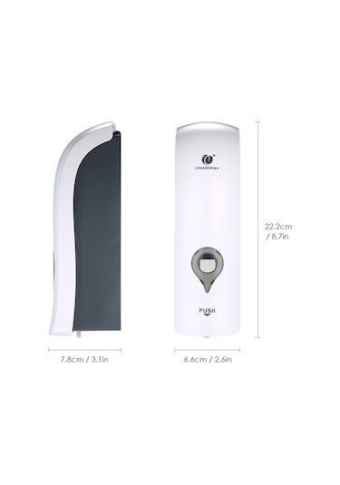 Skycity Duvar Takılı 300ml El Sabunu Dispenseri - Manuel Basma Tipi, Duş Jeli/saç Şampuanı Depolama, Abs Malzeme, Beyaz Cd-1049a Beyaz