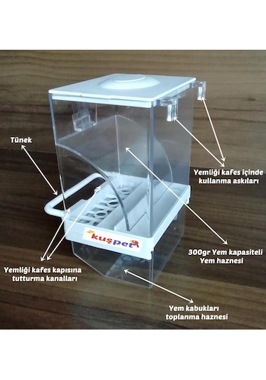 Kanarya Muhabbet Kuşu Akıllı Yemlik Kuş Yemliği