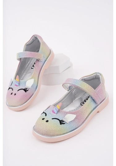 Muggo Paty Cırtlı Ve Simli Günlük Kız Çocuk Babet Lila