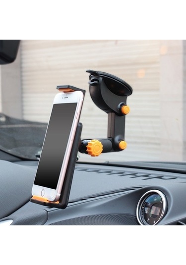 Wisdomselect 360 Derece Dönen Araç Telefonu Tutucu Siyah Vantuzlu H456u8