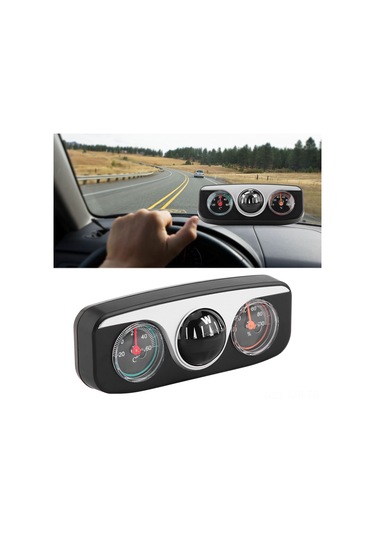 Geeroyoo Araç İçin 3'ü 1' Arayüzlü Konum Belirleyici: Pusula, Sicaklık Ve Nem Ölçer - Kolay Kurulumlu Dashboard Aracı