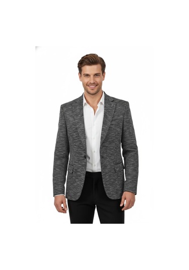 Erkek Tek Spor Ceket Çift Yırtmaçlı Bgl-st04981 Füme